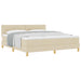 Pat cu arcuri cu saltea cu headboard Crem 180 x 200 cm țesătură - WALTI WALTI