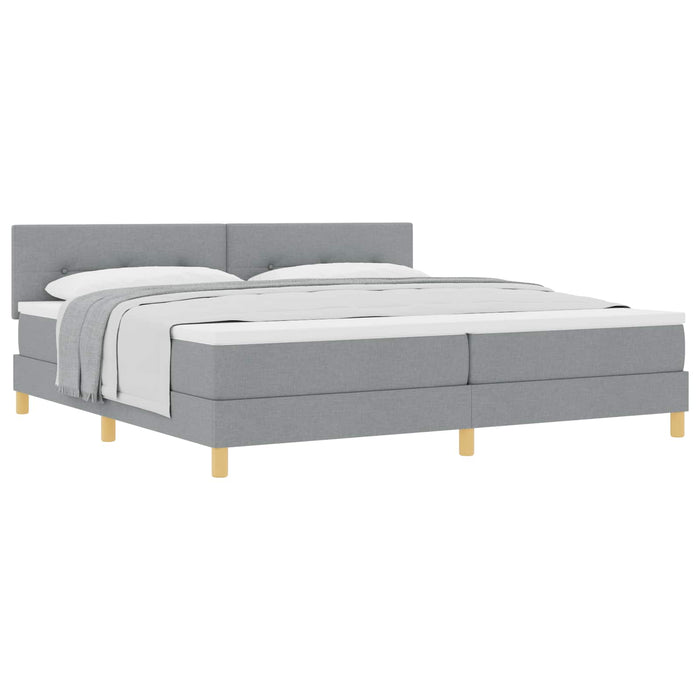 Pat cu arcuri cu pernă Manual Gri deschis 200 x 200 cm țesătură WALTI