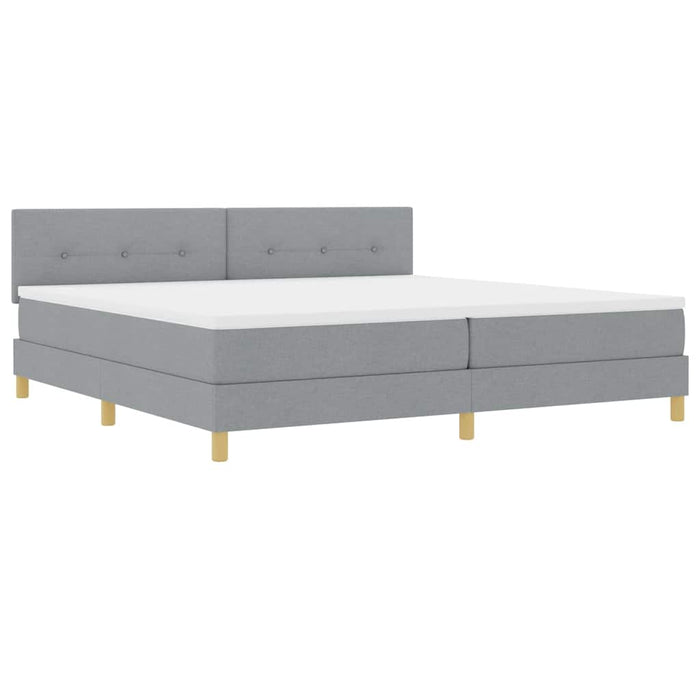 Pat cu arcuri cu pernă Manual Gri deschis 200 x 200 cm țesătură WALTI
