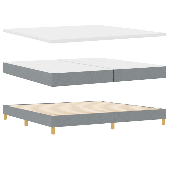 Pat cu arcuri cu pernă Manual Gri deschis 200 x 200 cm țesătură WALTI