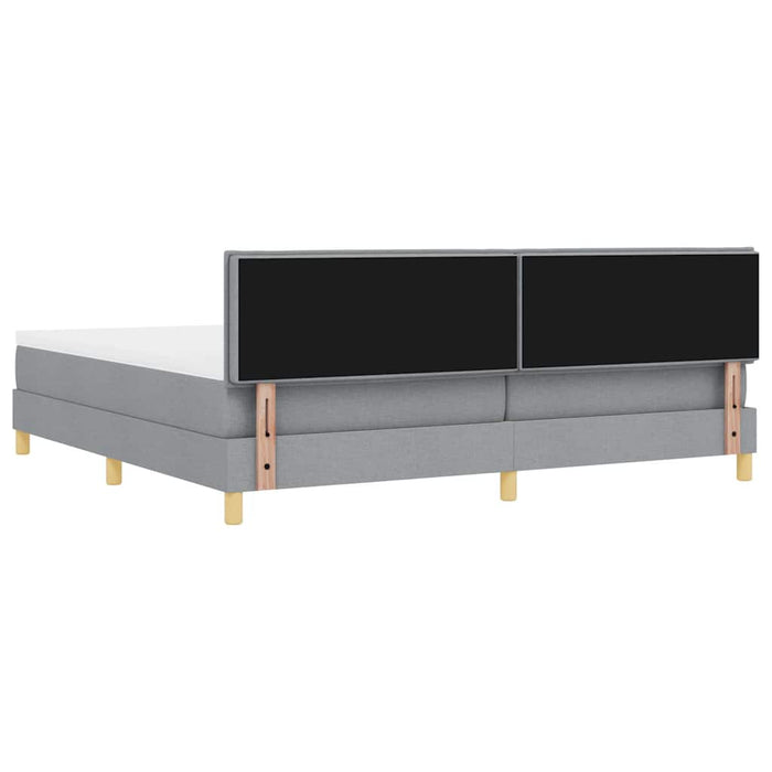 Pat cu arcuri cu pernă Manual Gri deschis 200 x 200 cm țesătură WALTI