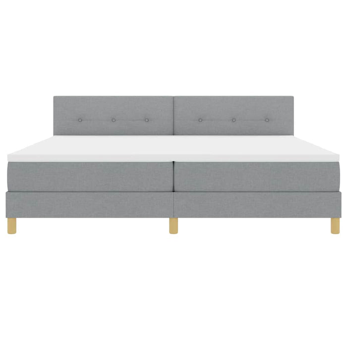 Pat cu arcuri cu pernă Manual Gri deschis 200 x 200 cm țesătură WALTI