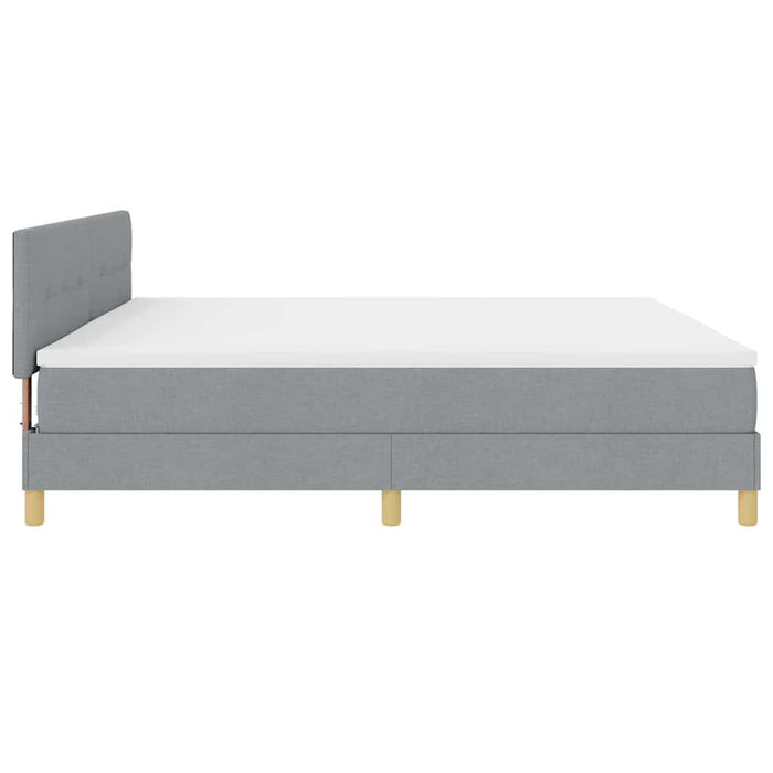 Pat cu arcuri cu pernă Manual Gri deschis 200 x 200 cm țesătură WALTI
