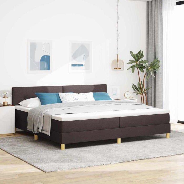 Pat cu arcuri cu pernă Manual Maro închis 200 x 200 cm țesătură WALTI