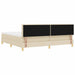 Pat cu arcuri cu saltea cu headboard Crem 200 x 200 cm țesătură - WALTI WALTI