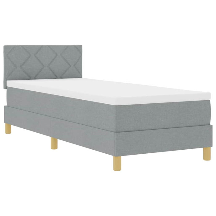 Pat boxspring cu saltea Gri deschis 80 x 200 cm țesătură - WALTI WALTI