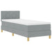 Pat boxspring cu saltea Gri deschis 80 x 200 cm țesătură - WALTI WALTI