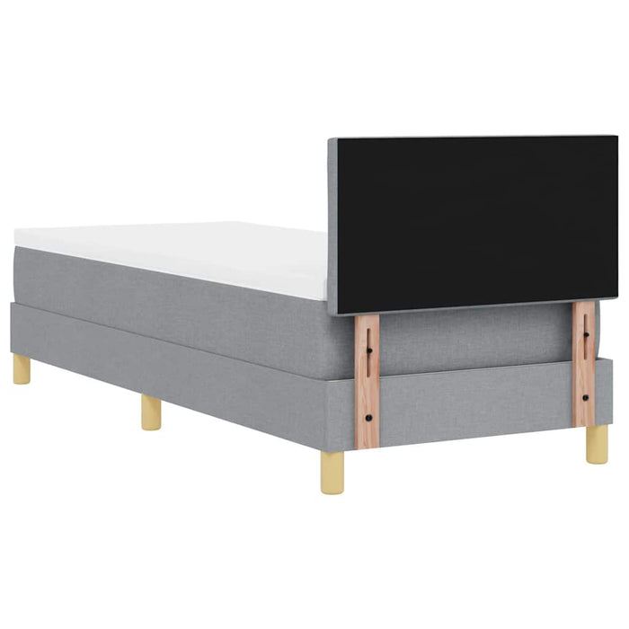 Pat boxspring cu saltea Gri deschis 80 x 200 cm țesătură - WALTI WALTI