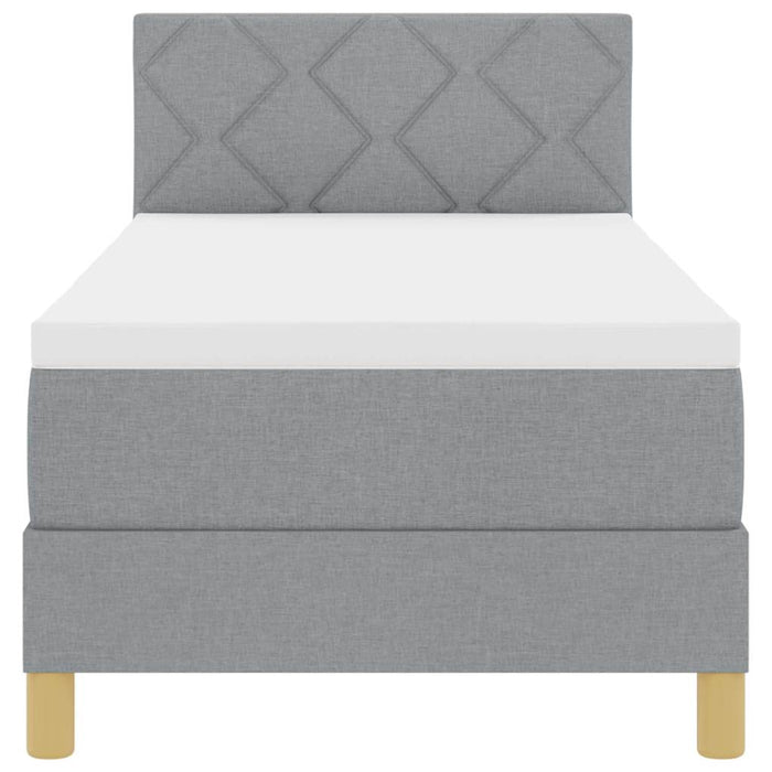 Pat boxspring cu saltea Gri deschis 80 x 200 cm țesătură - WALTI WALTI