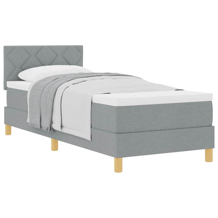 Pat boxspring cu saltea Gri deschis 80 x 200 cm țesătură - WALTI WALTI