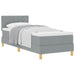 Pat boxspring cu saltea Gri deschis 80 x 200 cm țesătură - WALTI WALTI