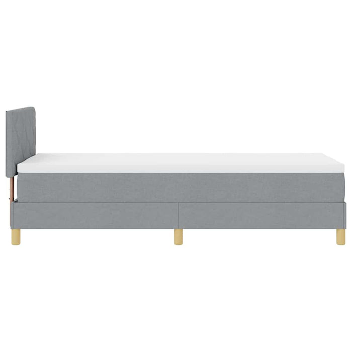 Pat boxspring cu saltea Gri deschis 80 x 200 cm țesătură - WALTI WALTI