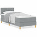 Pat boxspring cu saltea Gri deschis 80 x 200 cm țesătură - WALTI WALTI