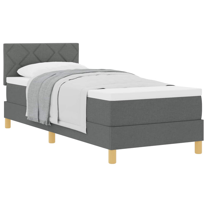 Pat cu arcuri cu saltea Gri închis 80 x 200 cm țesătură - WALTI WALTI