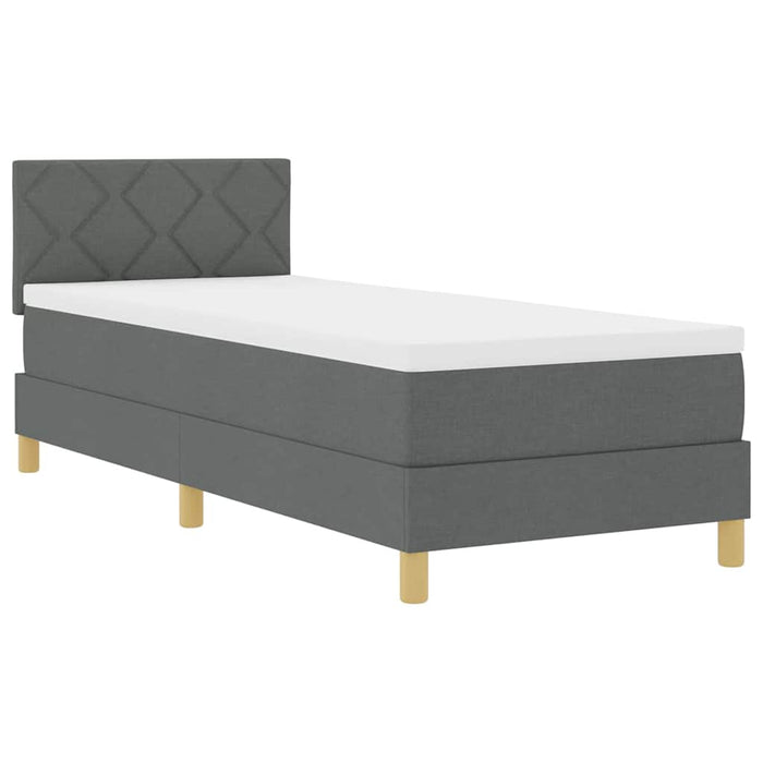 Pat cu arcuri cu saltea Gri închis 80 x 200 cm țesătură - WALTI WALTI