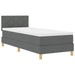 Pat cu arcuri cu saltea Gri închis 80 x 200 cm țesătură - WALTI WALTI