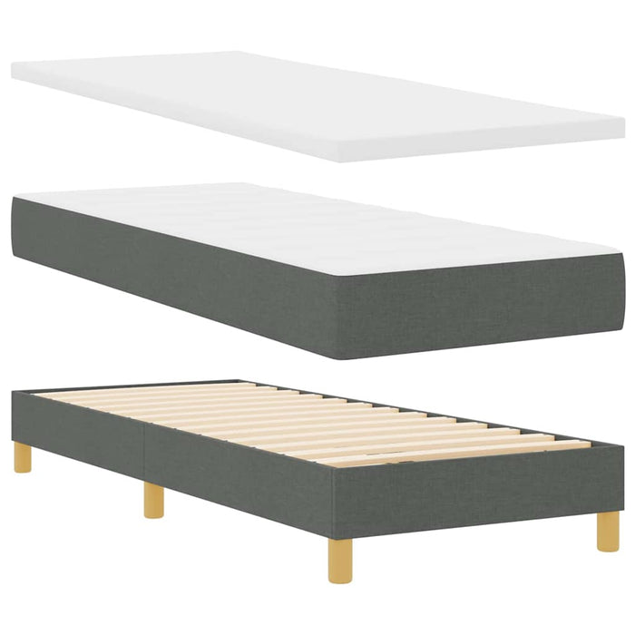 Pat cu arcuri cu saltea Gri închis 80 x 200 cm țesătură - WALTI WALTI