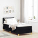 Pat cu arcuri cu saltea cu headboard Negru 80 x 200 cm țesătură - WALTI WALTI
