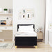 Pat cu arcuri cu saltea cu headboard Negru 80 x 200 cm țesătură - WALTI WALTI