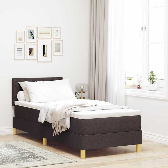 Pat boxspring cu saltea Maro închis 80 x 200 cm țesătură - WALTI WALTI