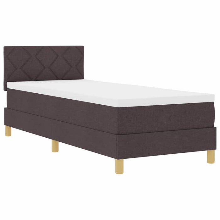 Pat boxspring cu saltea Maro închis 80 x 200 cm țesătură - WALTI WALTI