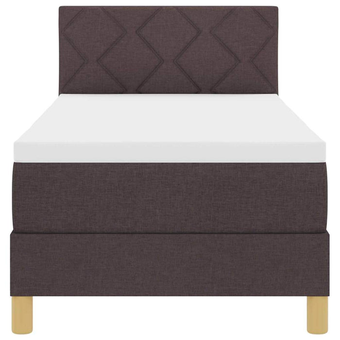 Pat boxspring cu saltea Maro închis 80 x 200 cm țesătură - WALTI WALTI
