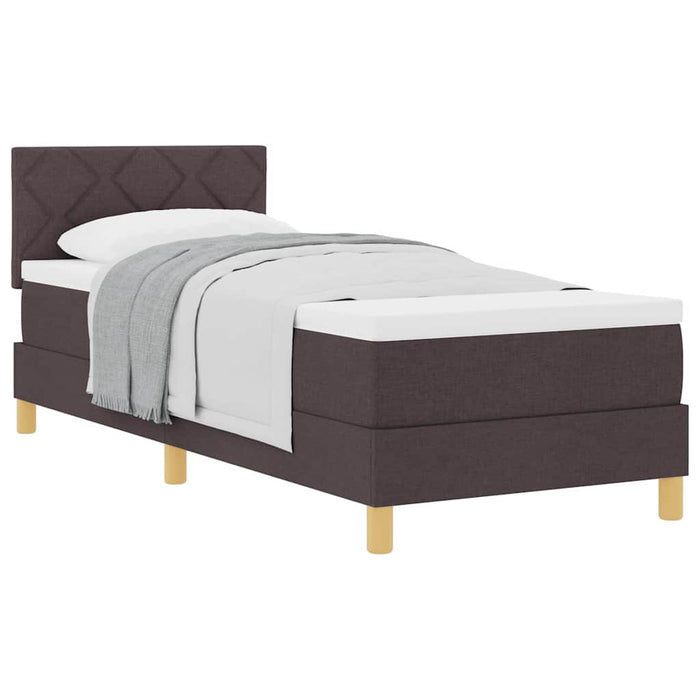 Pat boxspring cu saltea Maro închis 80 x 200 cm țesătură - WALTI WALTI