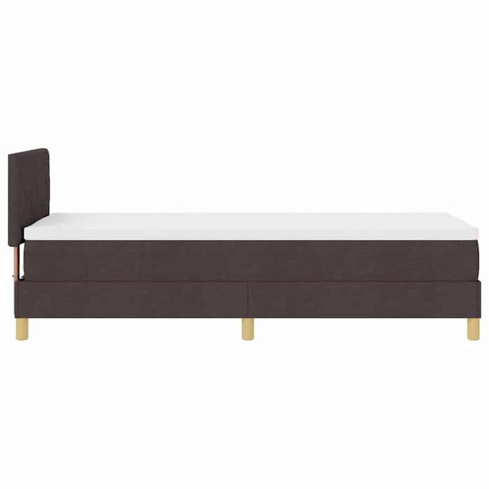 Pat boxspring cu saltea Maro închis 80 x 200 cm țesătură - WALTI WALTI