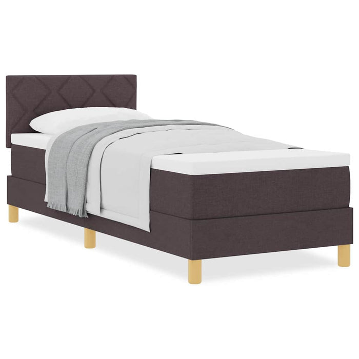 Pat boxspring cu saltea Maro închis 80 x 200 cm țesătură - WALTI WALTI