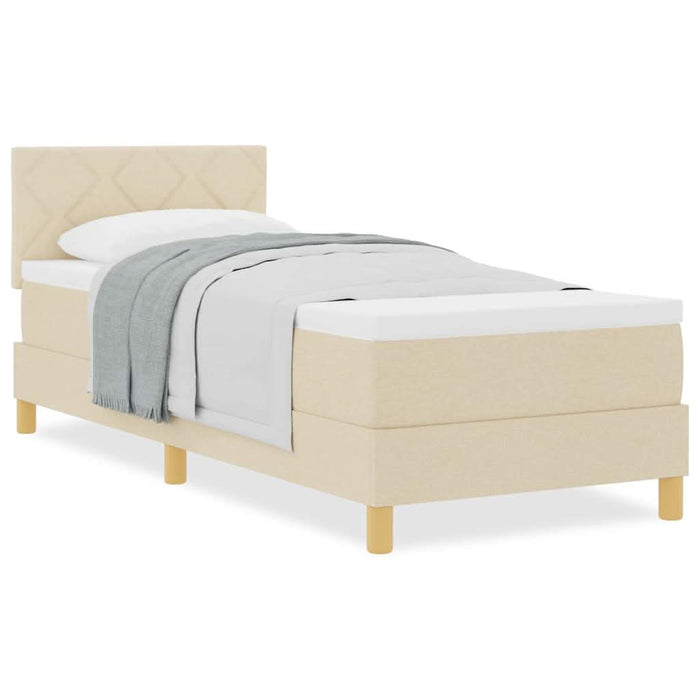 Pat boxspring cu saltea cu saltea Crem 80 x 200 cm țesătură - WALTI WALTI