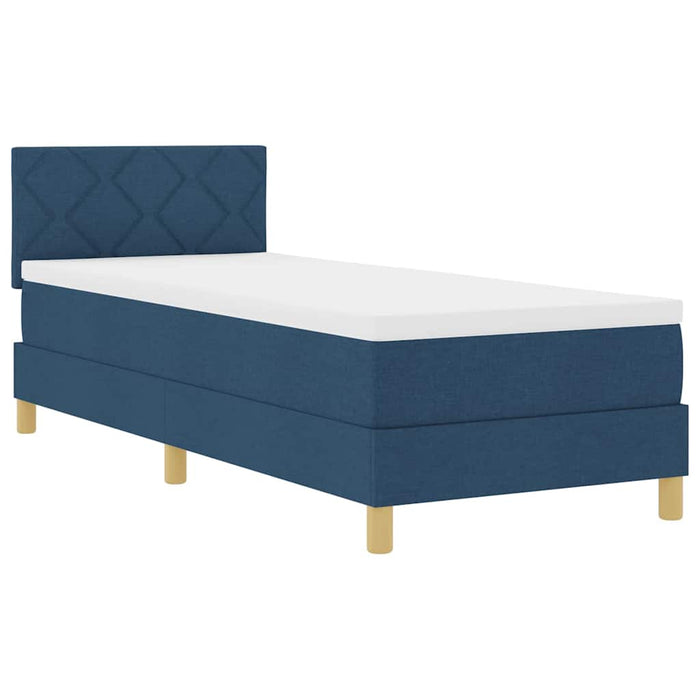 Pat boxspring cu saltea cu saltea albastru 80 x 200 cm țesătură - WALTI WALTI