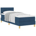 Pat boxspring cu saltea cu saltea albastru 80 x 200 cm țesătură - WALTI WALTI