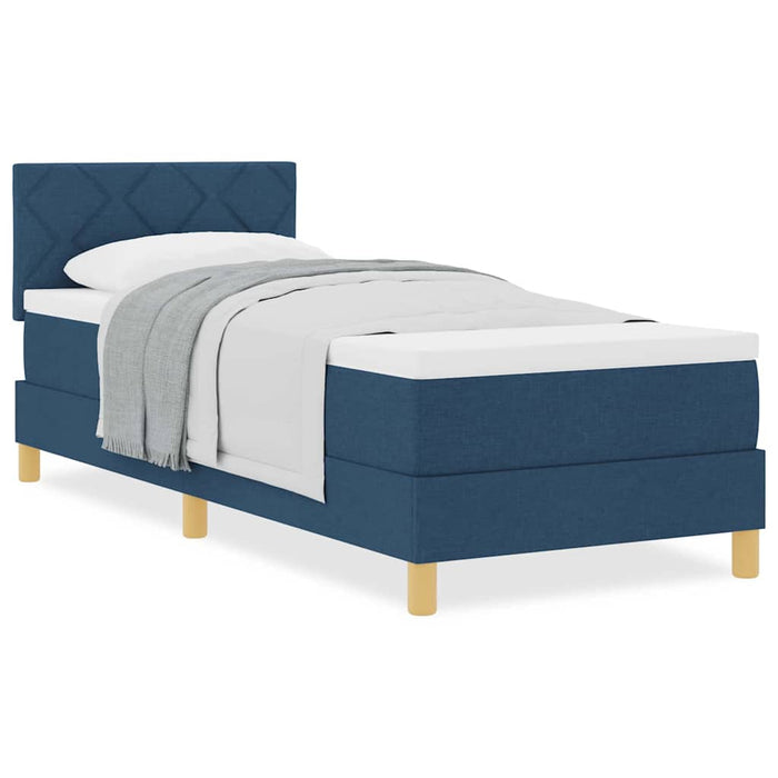 Pat boxspring cu saltea cu saltea albastru 80 x 200 cm țesătură - WALTI WALTI