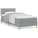 Pat boxspring cu saltea Gri deschis 90 x 190 cm țesătură - WALTI WALTI