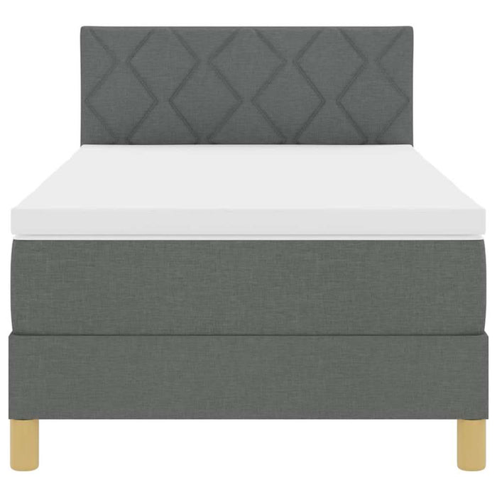 Pat boxspring cu saltea Gri închis 90 x 190 cm țesătură - WALTI WALTI
