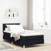 Pat boxspring cu saltea cu saltea Negru 90 x 190 cm țesătură - WALTI WALTI
