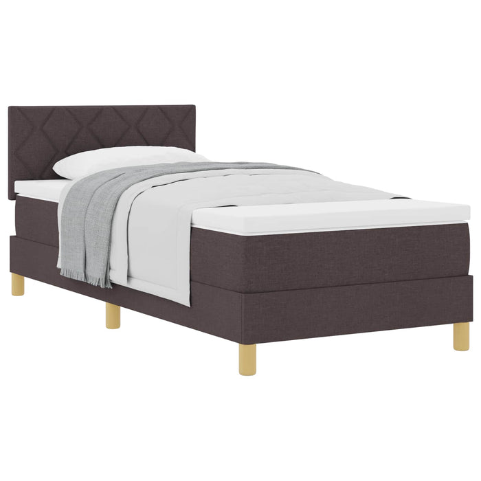 Pat cu arcuri cu saltea Maro închis 90 x 190 cm țesătură - WALTI WALTI