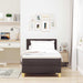 Pat boxspring cu saltea Maro închis 90 x 200 cm țesătură - WALTI WALTI