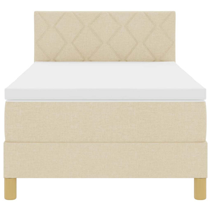 Pat boxspring cu saltea cu saltea Crem 90 x 200 cm țesătură - WALTI WALTI