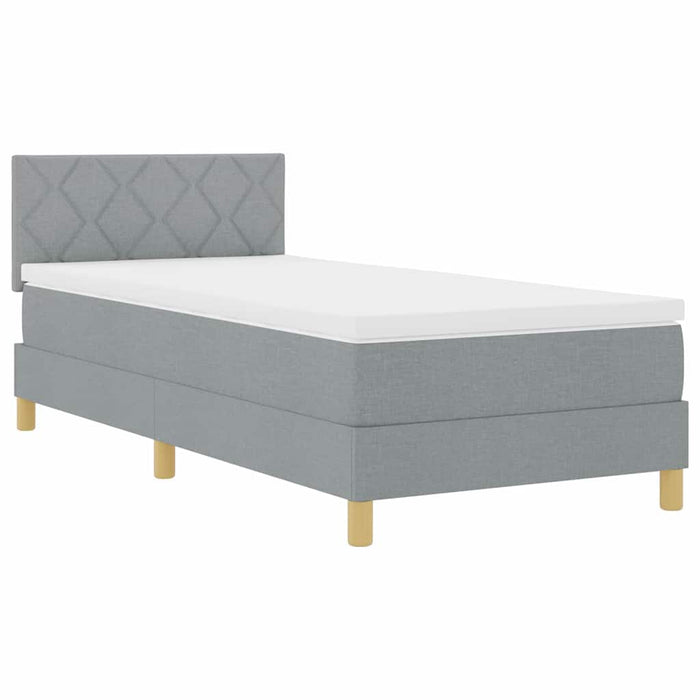 Pat cu arcuri cu pernă Manual Gri deschis 100 x 200 cm țesătură WALTI