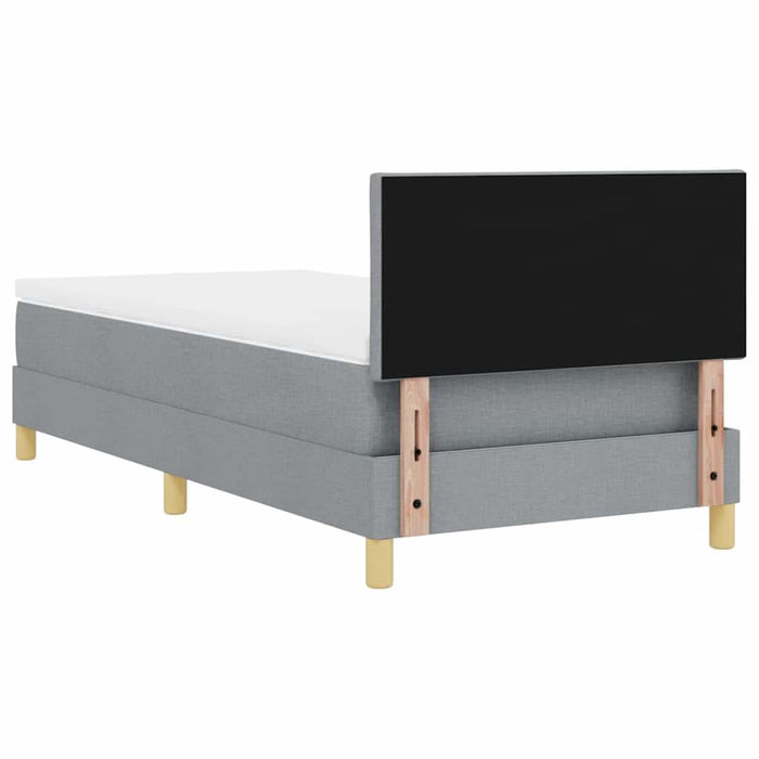 Pat cu arcuri cu pernă Manual Gri deschis 100 x 200 cm țesătură WALTI
