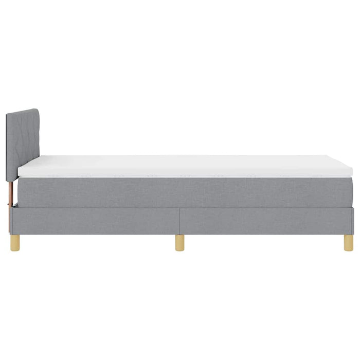 Pat cu arcuri cu pernă Manual Gri deschis 100 x 200 cm țesătură WALTI