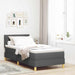 Pat boxspring cu saltea Gri închis 100 x 200 cm țesătură - WALTI WALTI