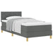 Pat boxspring cu saltea Gri închis 100 x 200 cm țesătură - WALTI WALTI