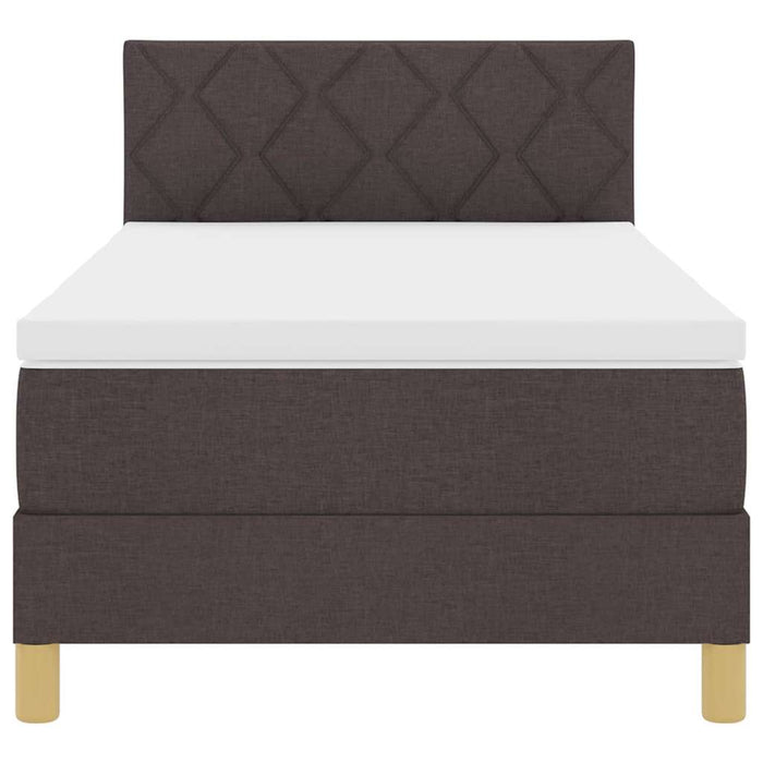 Pat boxspring cu saltea Maro închis 100 x 200 cm țesătură - WALTI WALTI