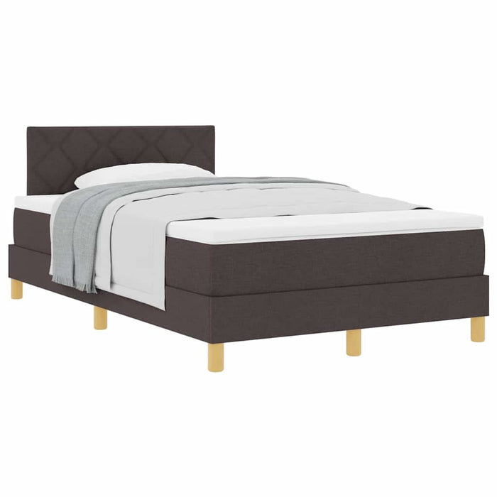 Pat boxspring cu saltea Maro închis 120 x 190 cm țesătură - WALTI WALTI