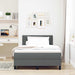 Pat boxspring cu saltea Gri închis 120 x 200 cm țesătură - WALTI WALTI