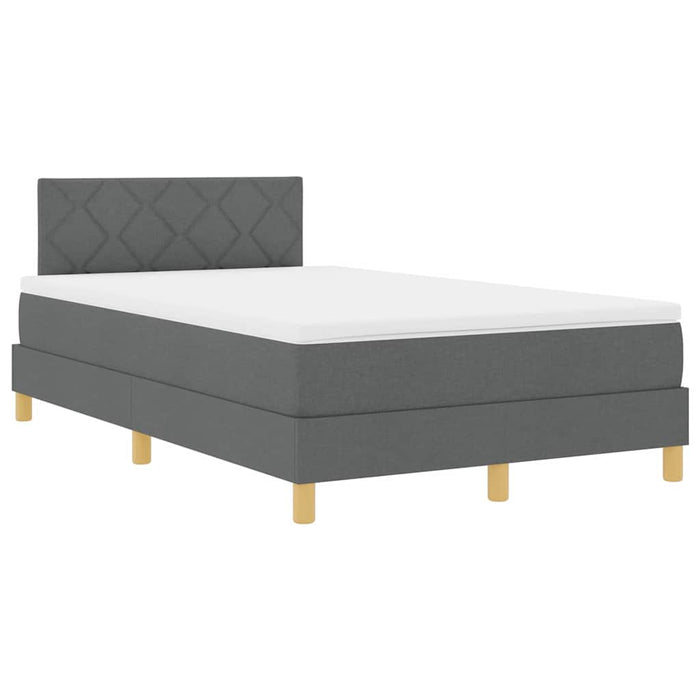 Pat boxspring cu saltea Gri închis 120 x 200 cm țesătură - WALTI WALTI