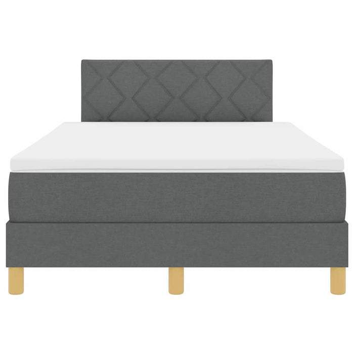 Pat boxspring cu saltea Gri închis 120 x 200 cm țesătură - WALTI WALTI