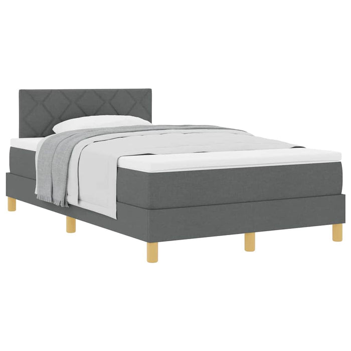 Pat boxspring cu saltea Gri închis 120 x 200 cm țesătură - WALTI WALTI